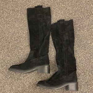 SOLD KENNETH COLE SLOUCHY SUEDE BOOT BLACK